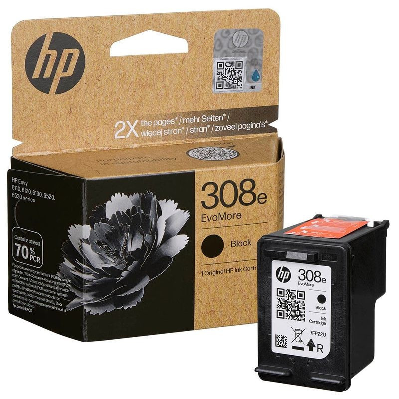 Tusz HP 308e 7FP22UE wydajny black oryginalny HP Envy 6110e 6120e 6122e 6130e 6132e 6520e 6530e 6532e ﻿320 stron