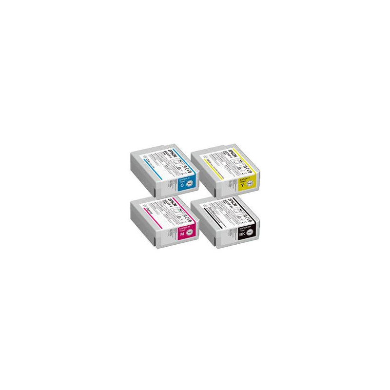 Tusze Epson ColorWorks CW-C4000e zamienniki SJIC42PBK C13T52M140, SJIC42PC C13T52M240, SJIC42PM C13T52M340, SJIC42PY C13T52M440