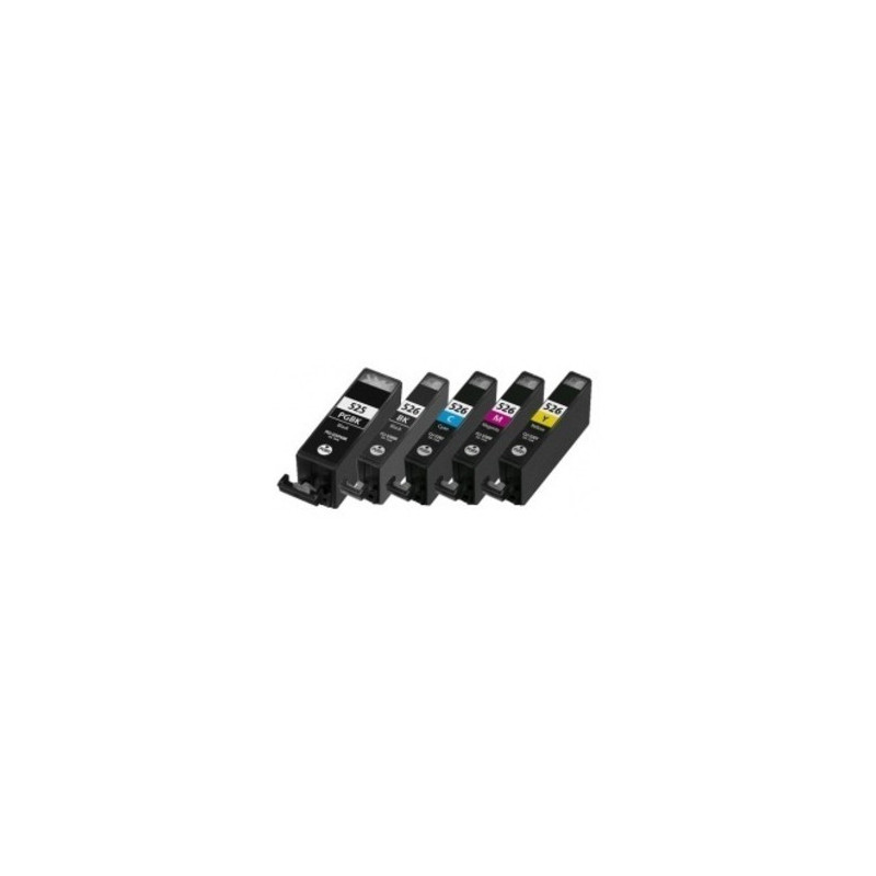 Tusze PGI-525 BK CLI-526 CMYK do Canon PIXMA iP4820 iP4850 iP4950 MG5120 MG5150 MG5170 MG5350 MG6120 MG6250 MG8250 MX715 MX895
